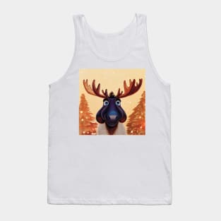 Christmas Moose in the snow Tank Top